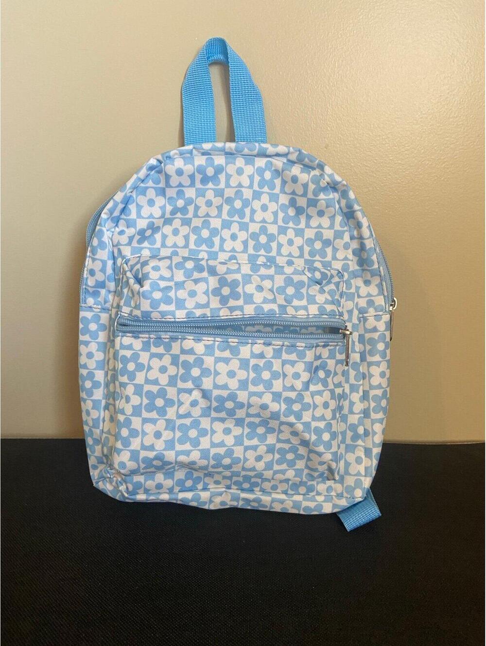 Blue and White Small Backpack 11 Inch Mini‎ Travel School Bag Rucksack